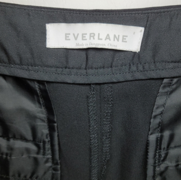 Everlane 100% Wool Black Tapered Dress Pants High Rise Minimalist Size 2 - Picture 4 of 8